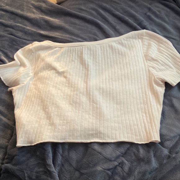 Shein Cream Crop Top with Buttons - Picture 4 of 4